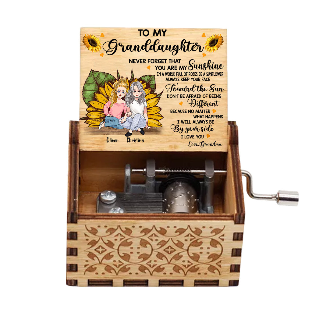 Never Forget That You Are My Sunshine - Personalized Daughter Hand Crank Music Box