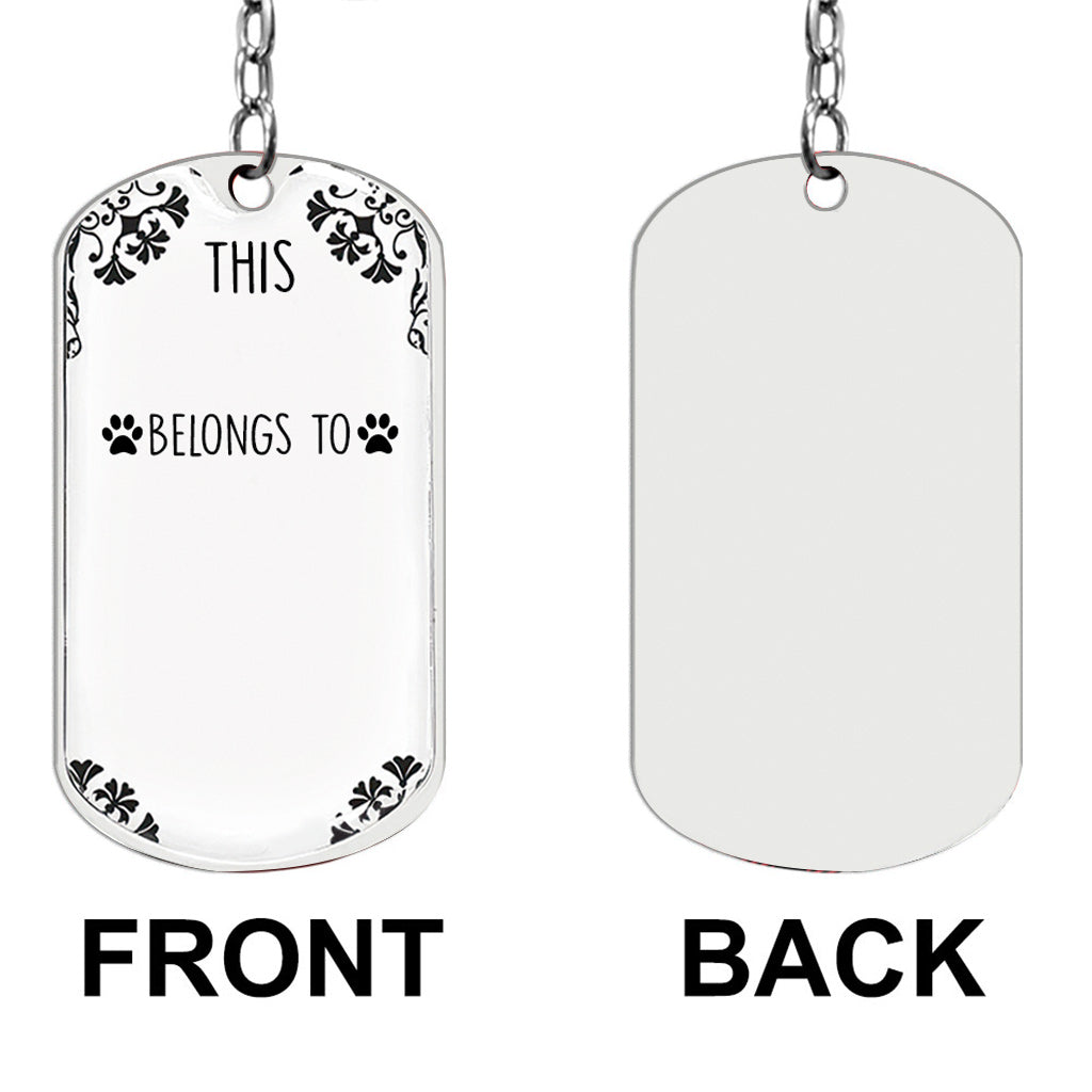 This Human Belongs To - Dog gift for cat lover - Personalized Stainless Steel Keychain