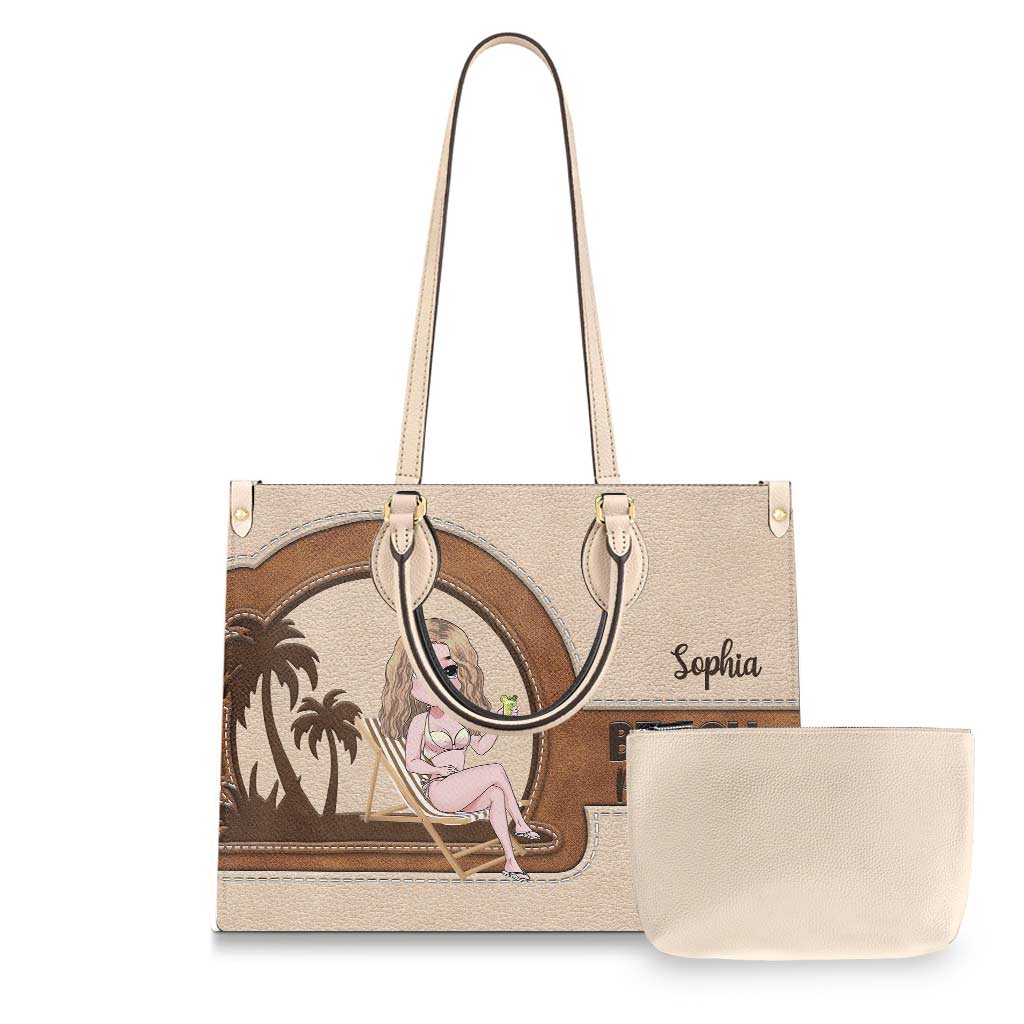 Beach Please - Personalized Sea Lover Leather Handbag