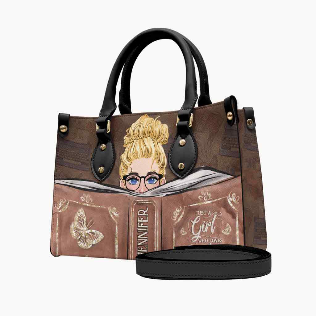Just A Girl Who Loves Reading - Personalized Book Leather Handbag