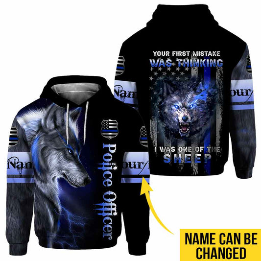 Votre première erreur a été de penser que j'étais un mouton - T-shirt et sweat à capuche personnalisés « Policier »