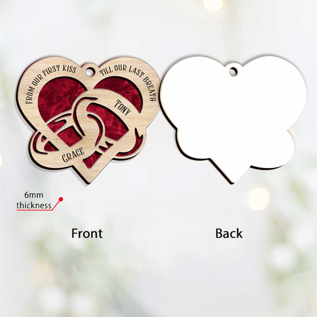 From Our First Kiss - Personalized Christmas Couple Layers Mix Ornament