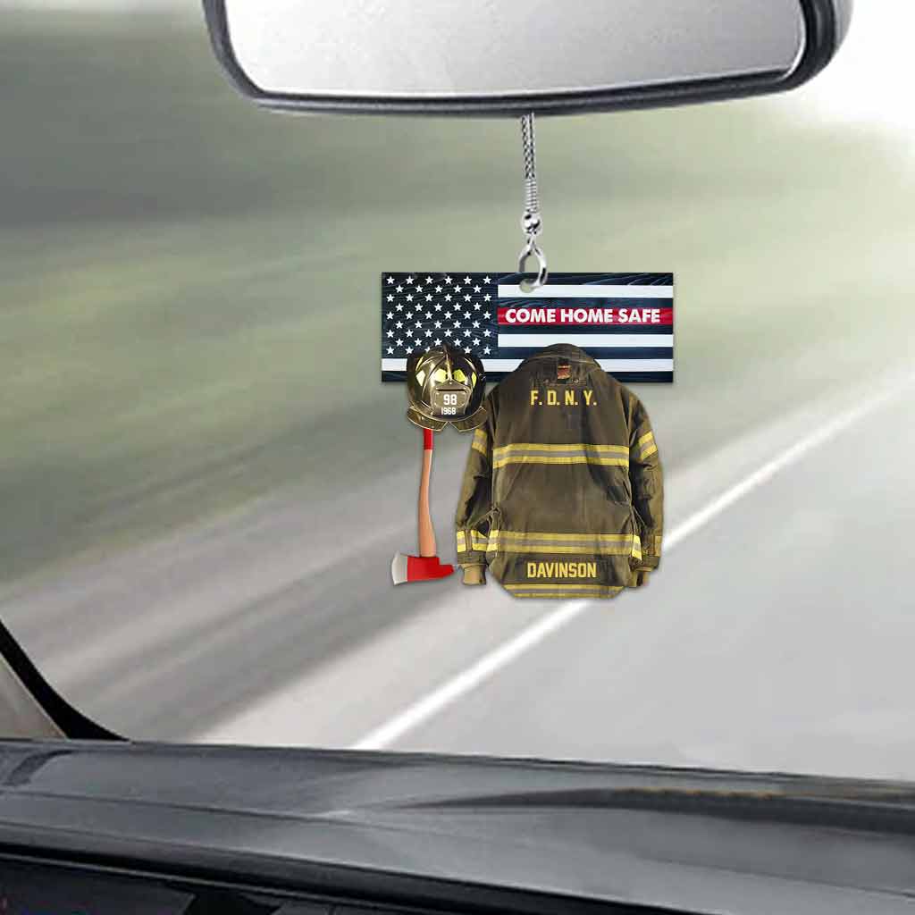 Come Home Safe - Personalized Firefighter Transparent Car Ornament