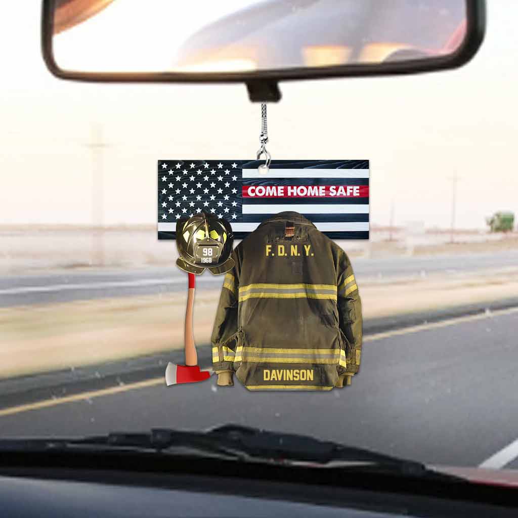 Come Home Safe - Personalized Firefighter Transparent Car Ornament