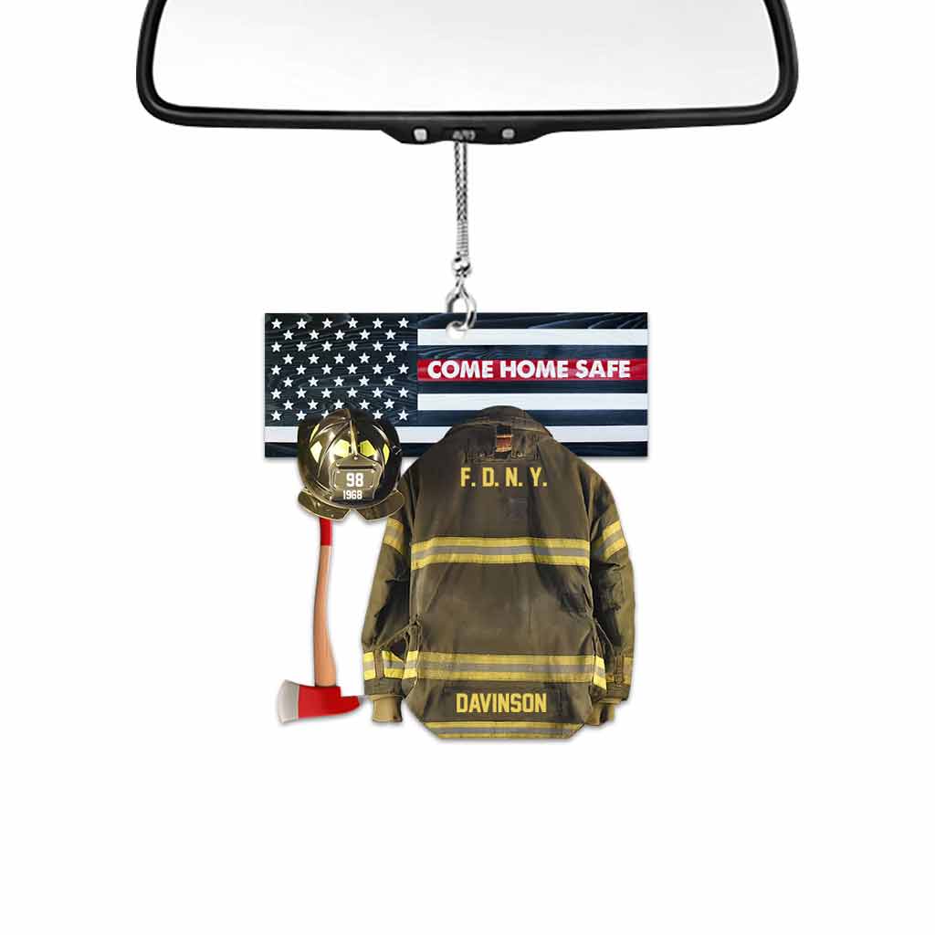 Come Home Safe - Personalized Firefighter Transparent Car Ornament