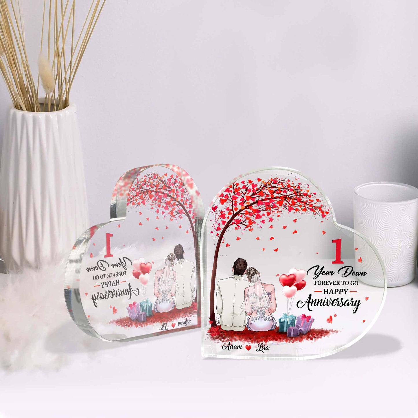 Forever To Go - Personalized Couple Custom Shaped Acrylic Plaque