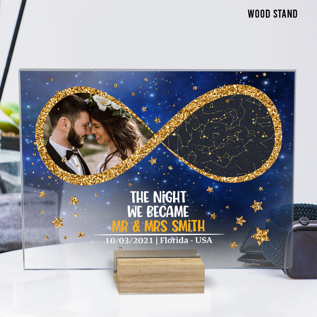 The Night We Became Mr And Mrs - Personalized Couple Transparent Acrylic Plaque