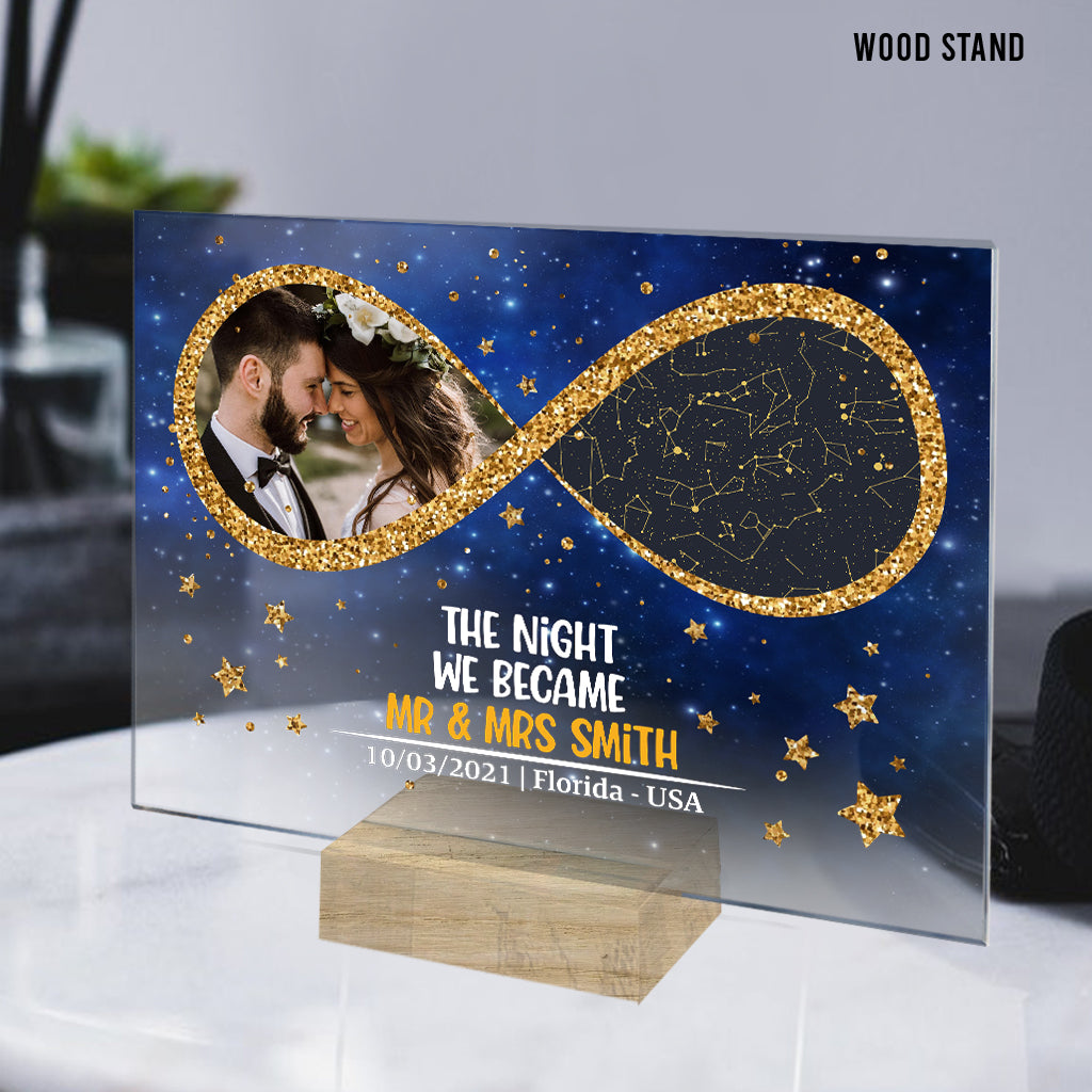 The Night We Became Mr And Mrs - Personalized Couple Transparent Acrylic Plaque