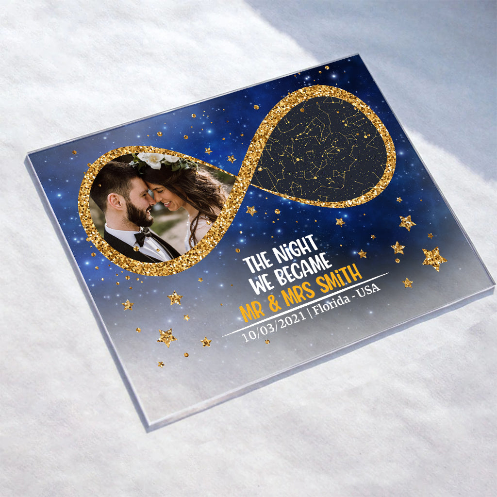 The Night We Became Mr And Mrs - Personalized Couple Transparent Acrylic Plaque