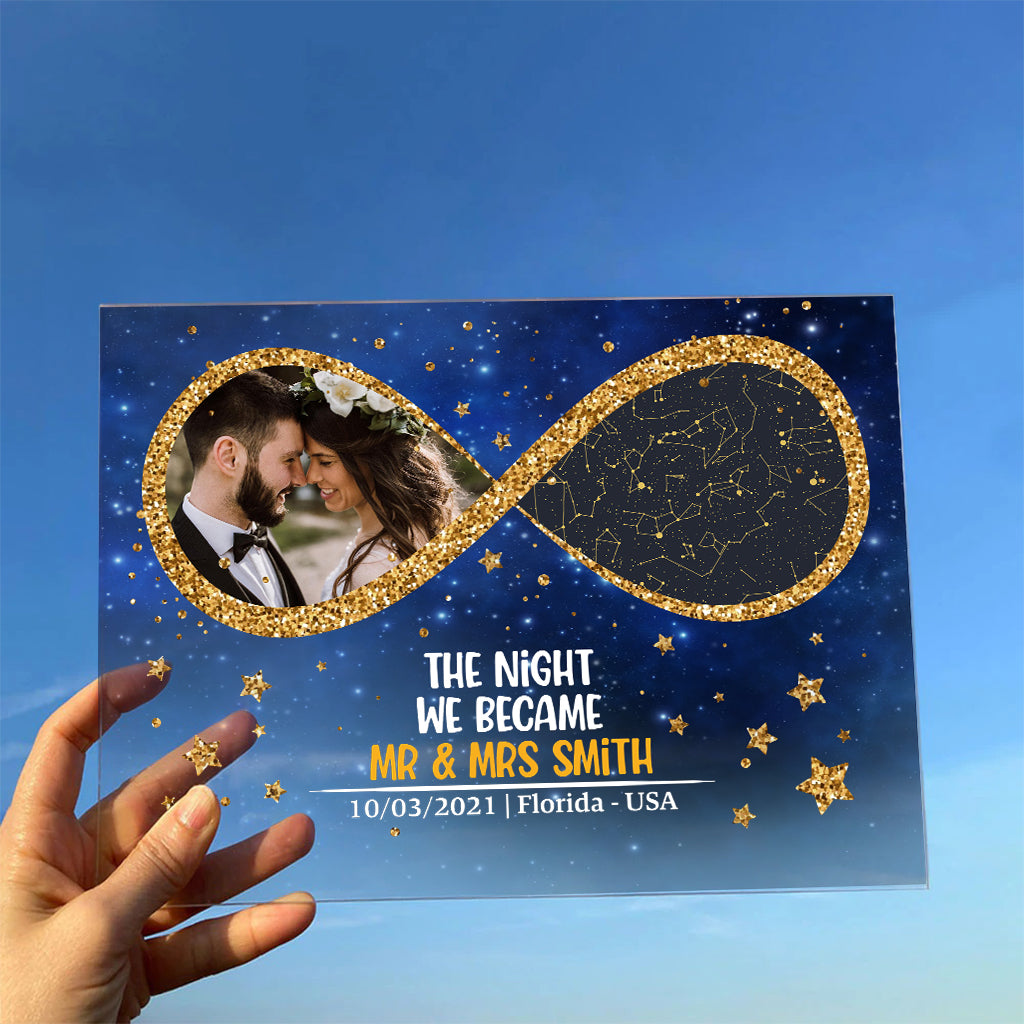 The Night We Became Mr And Mrs - Personalized Couple Transparent Acrylic Plaque