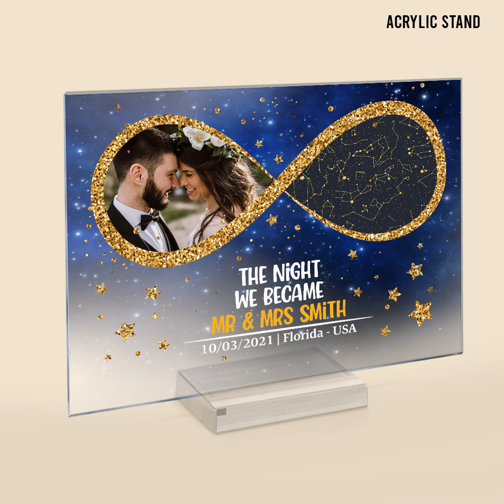 The Night We Became Mr And Mrs - Personalized Couple Transparent Acrylic Plaque