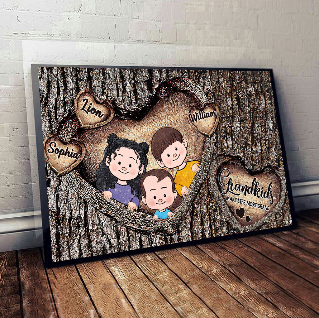 Les petits-enfants rendent la vie plus belle - Toile et affiche personnalisées pour grand-mère
