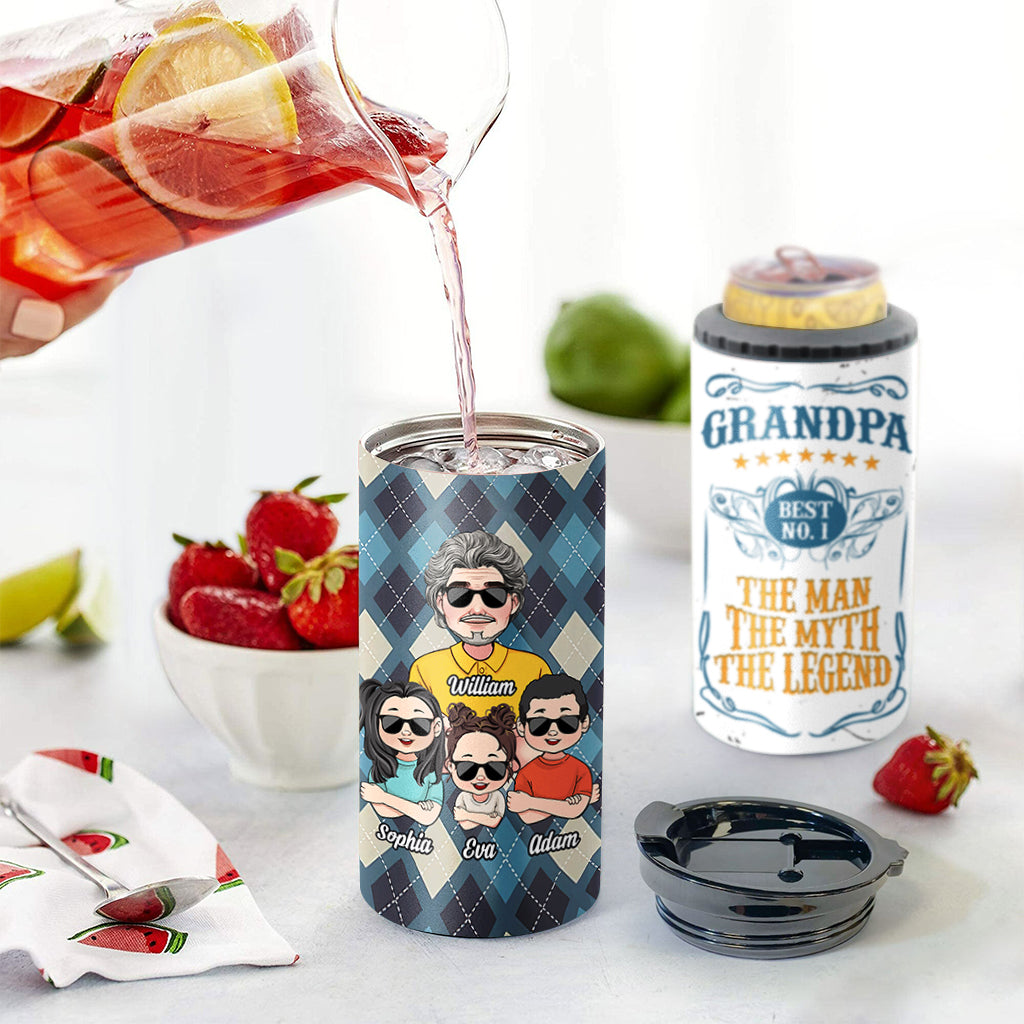 No. 1 Papa - Personalized Grandpa Can Cooler