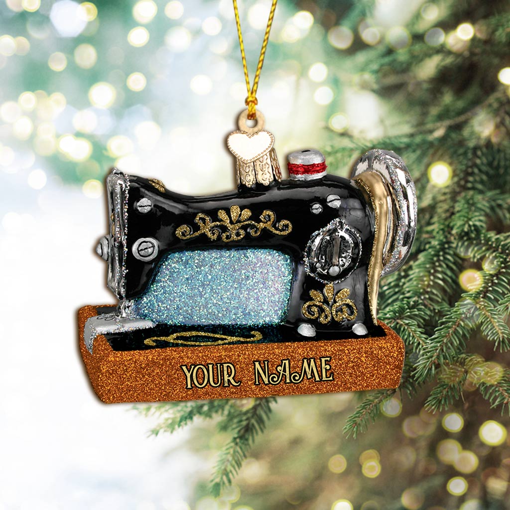 Sewing Machine Collection - Personalized Christmas Sewing Ornament (Printed On Both Sides)