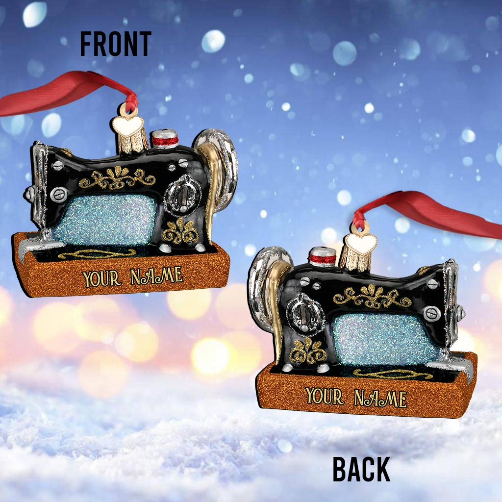 Sewing Machine Collection - Personalized Christmas Sewing Ornament (Printed On Both Sides)