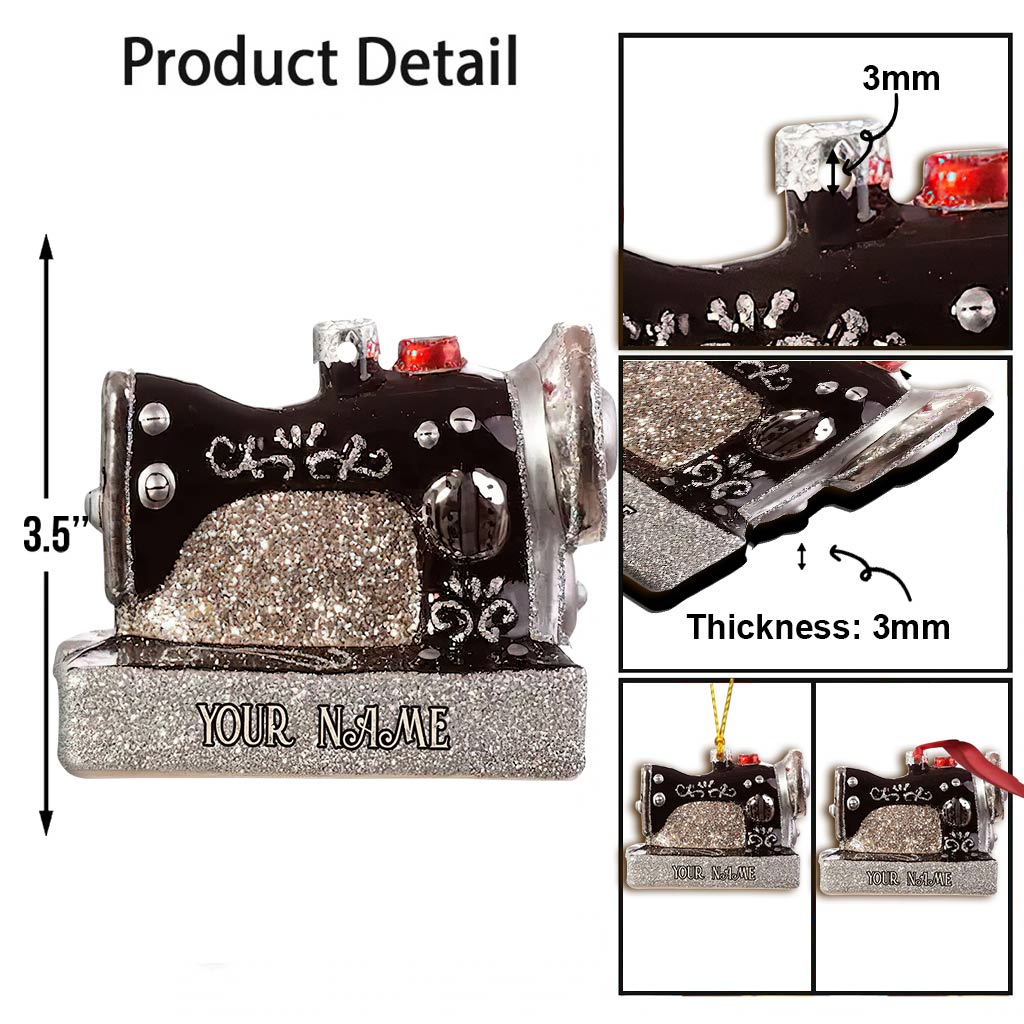 Collection Machines à coudre - Ornement de Noël personnalisé (Impression recto verso)