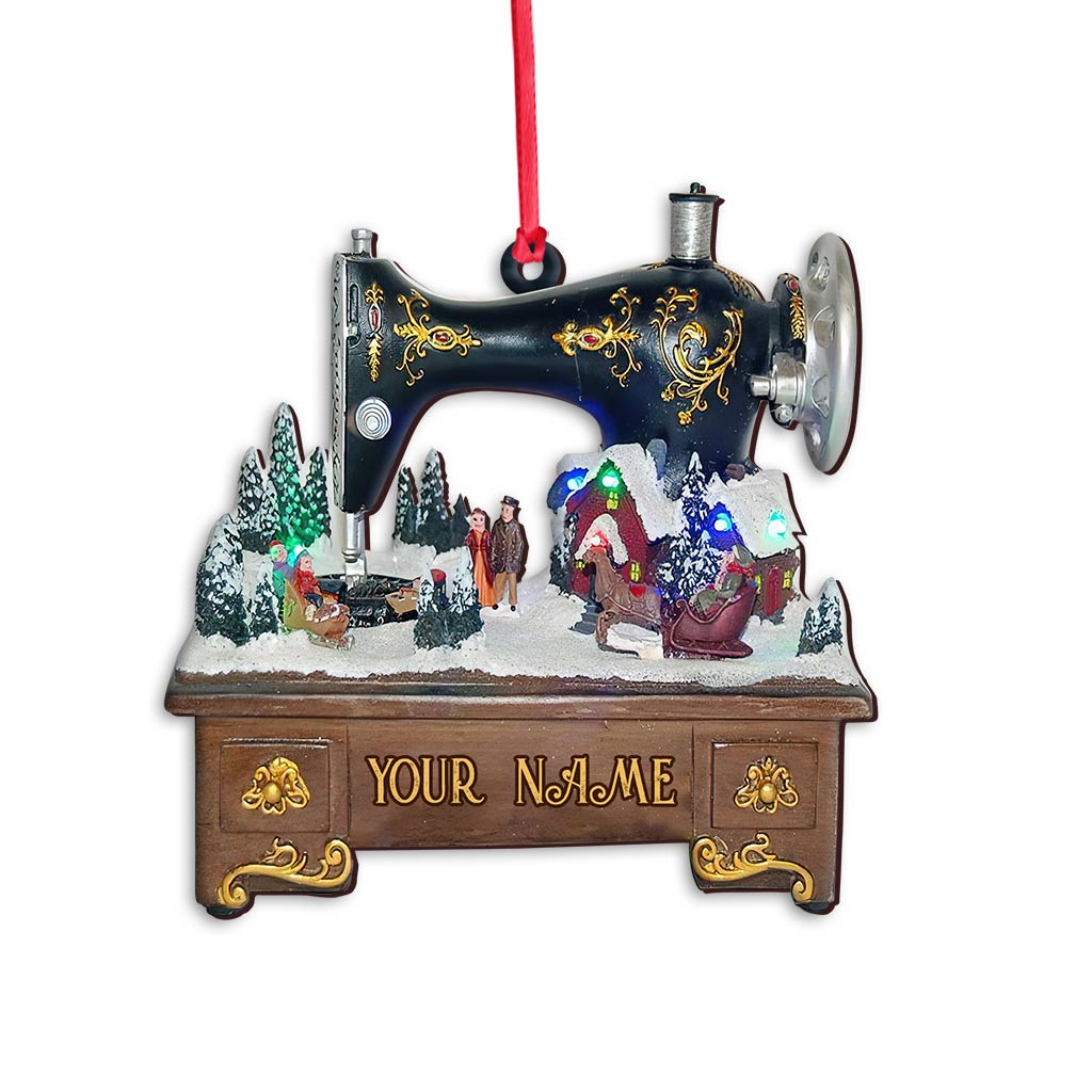 Sewing Machine Collection - Personalized Christmas Sewing Ornament (Printed On Both Sides)