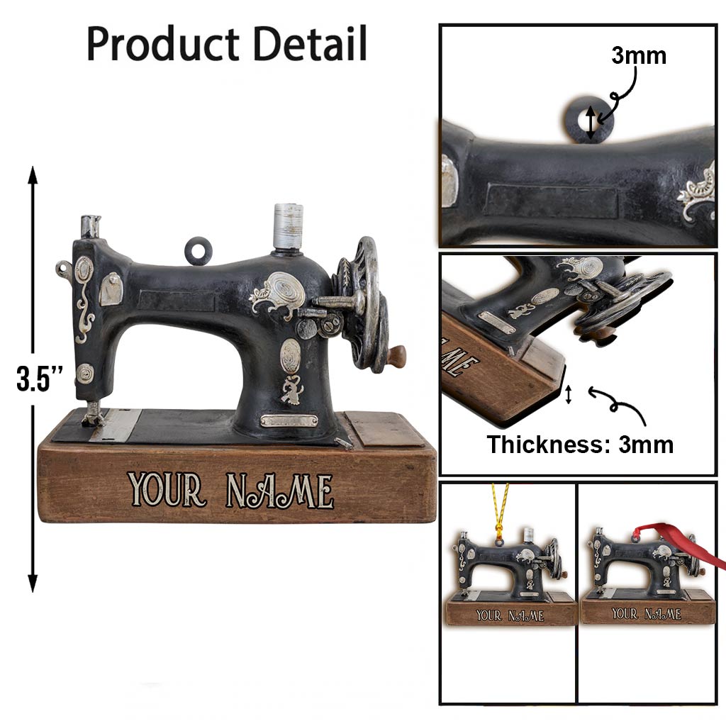 Sewing Machine Collection - Personalized Christmas Sewing Ornament (Printed On Both Sides)