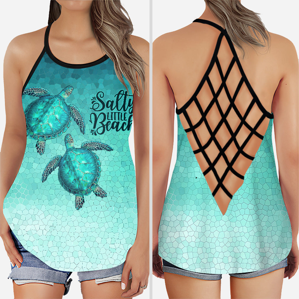 Salty Lil's Beach Turtle Cross Tank Top and Leggings