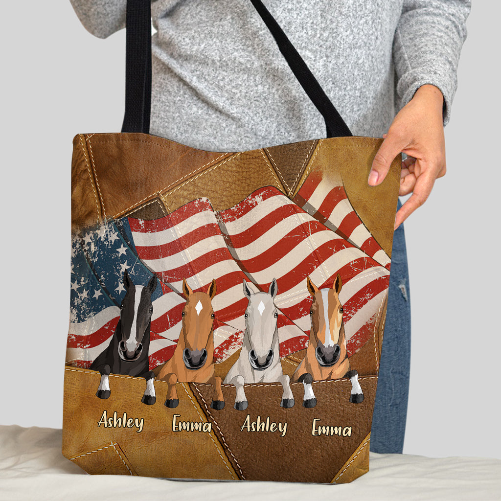 July Horses - Personalized Horse Tote Bag