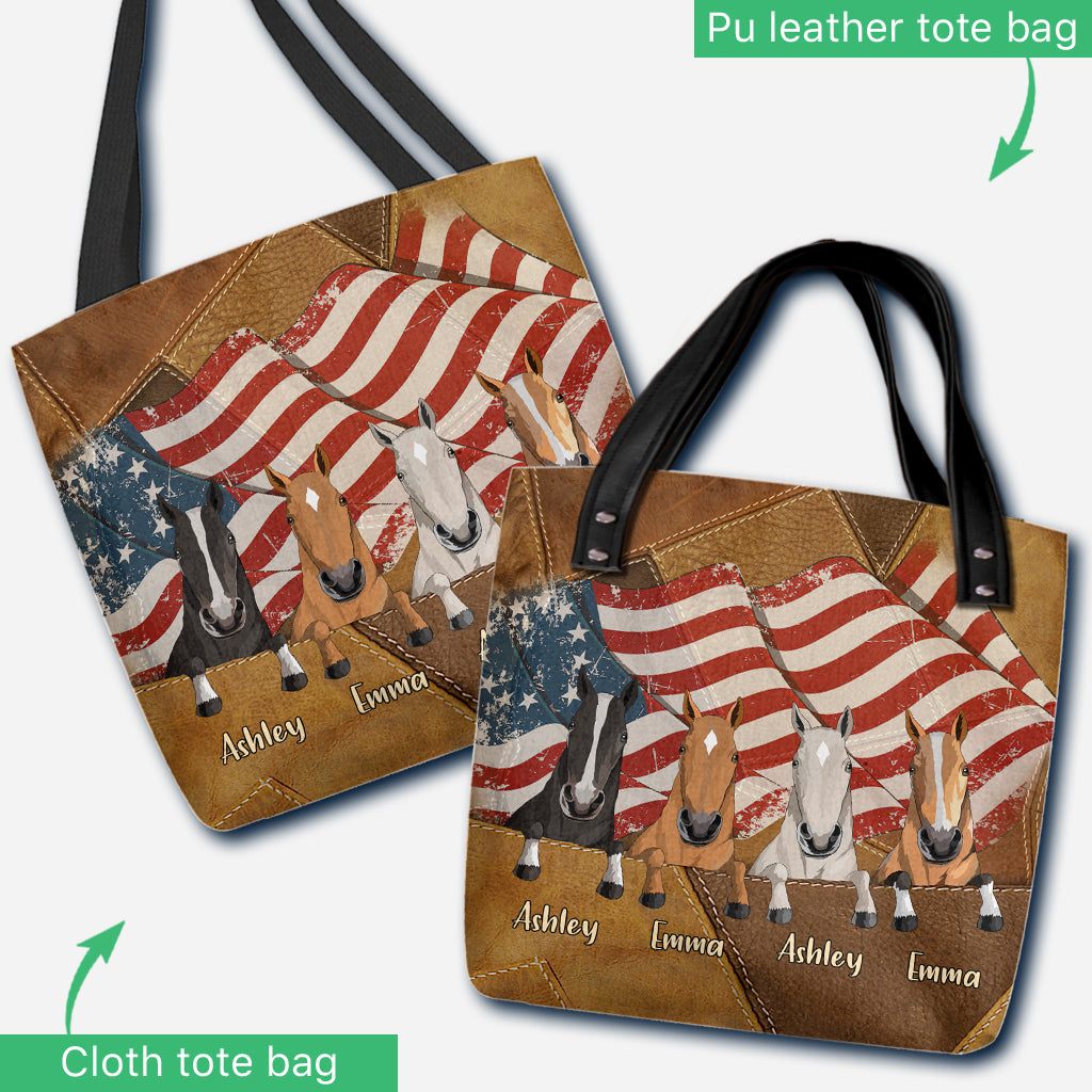 July Horses - Personalized Horse Tote Bag