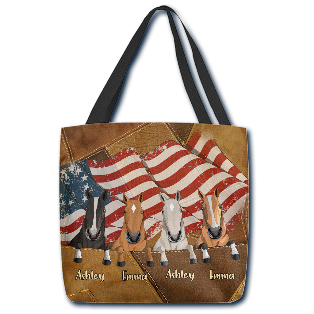 July Horses - Personalized Horse Tote Bag