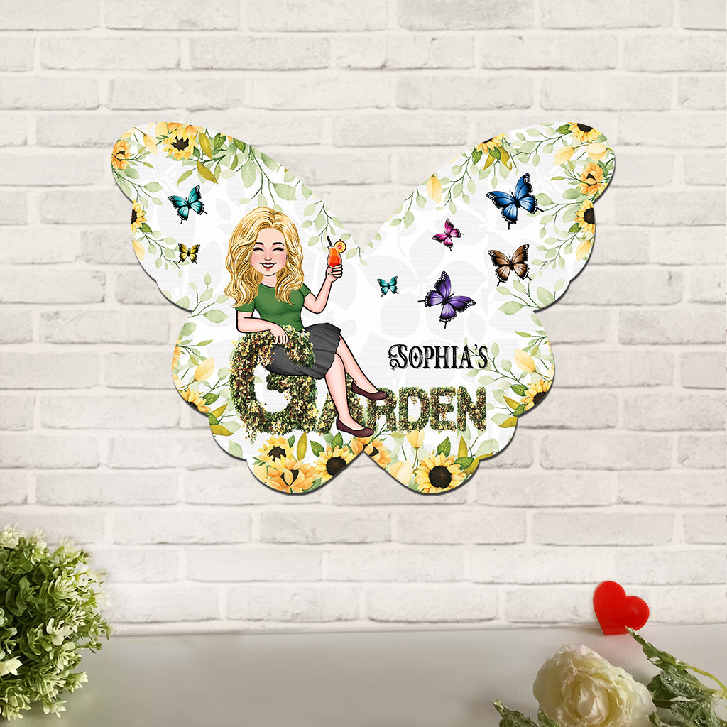 Butterfly Garden - Personalized Gardening Cut Metal Sign