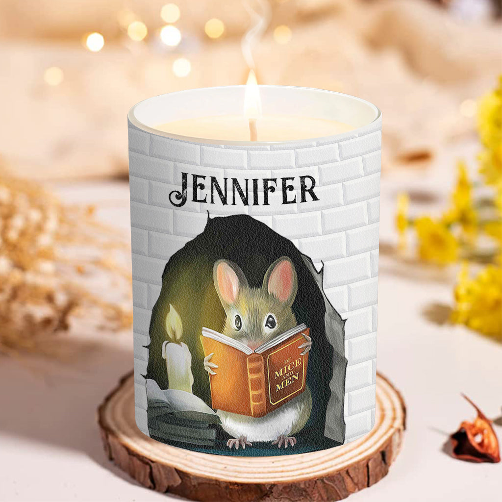 Love Reading Books - Personalized Book Candle With Wooden Lid