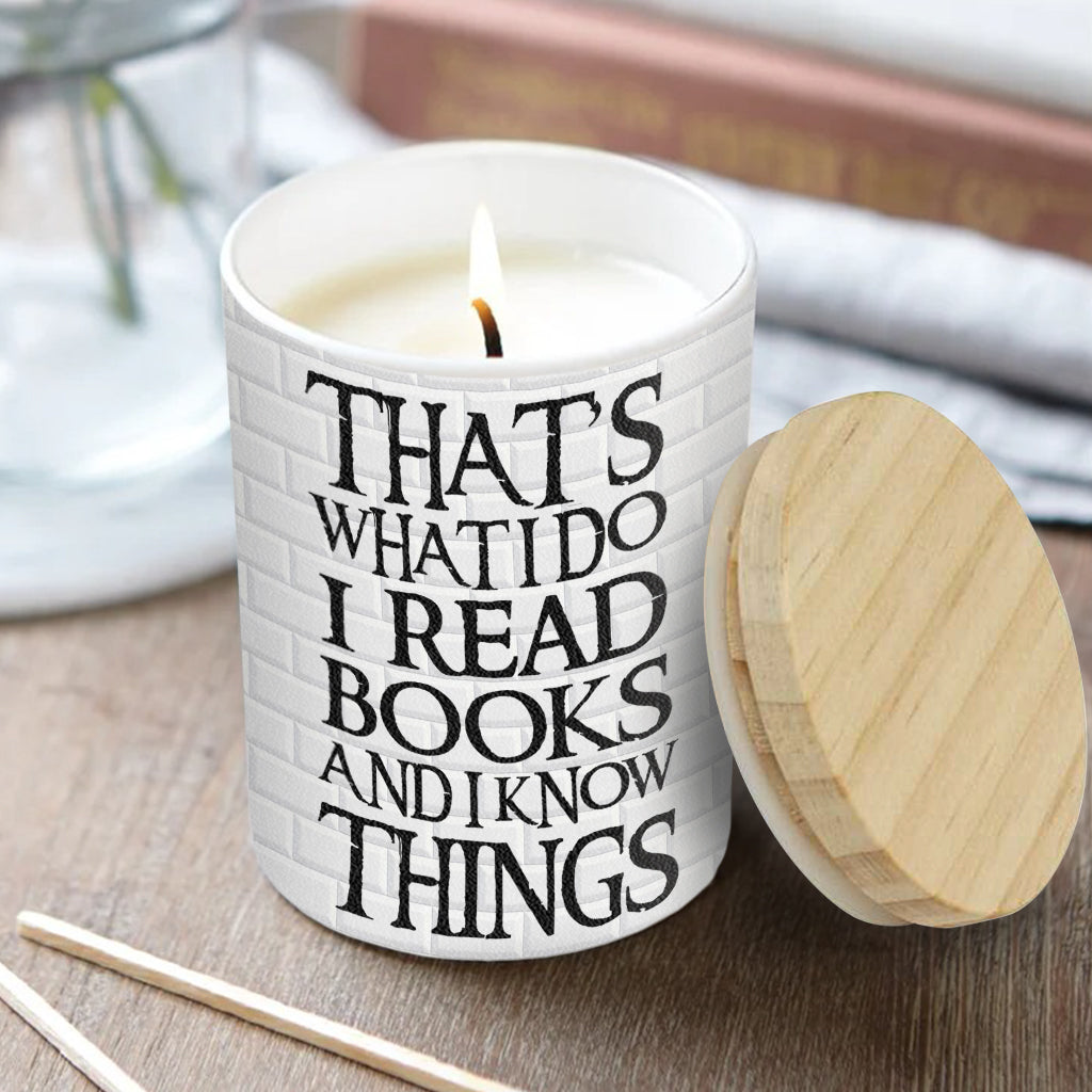 Love Reading Books - Personalized Book Candle With Wooden Lid