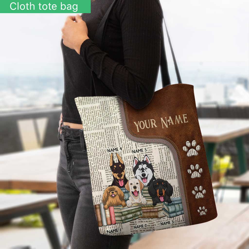 Wagging Tails, Wet Noses And Books - Personalized Book Tote Bag