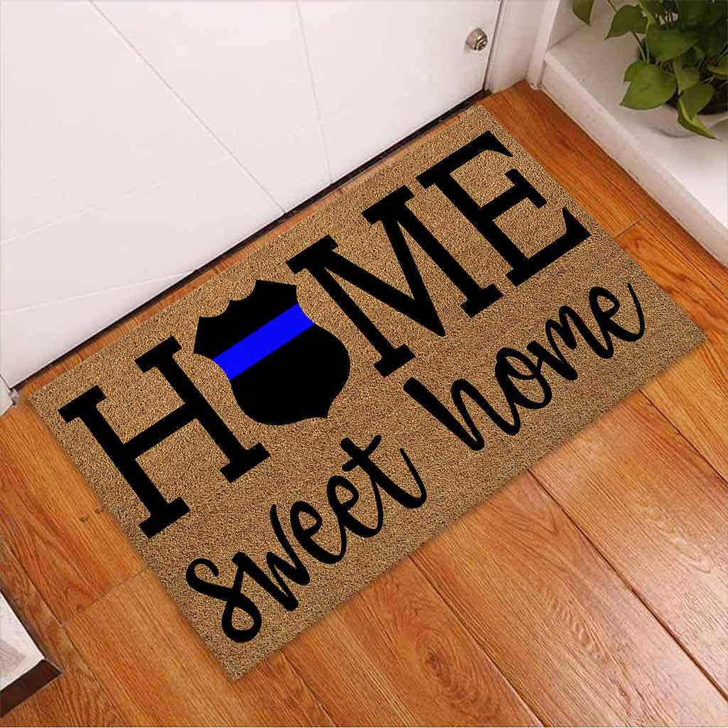 Home Sweet Home - Police Coir Pattern Print Doormat