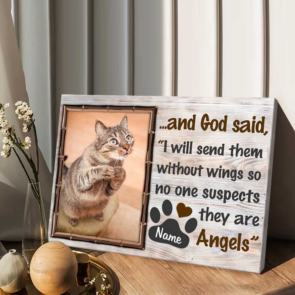 They’re Angels - Personalized Cat Canvas And Poster