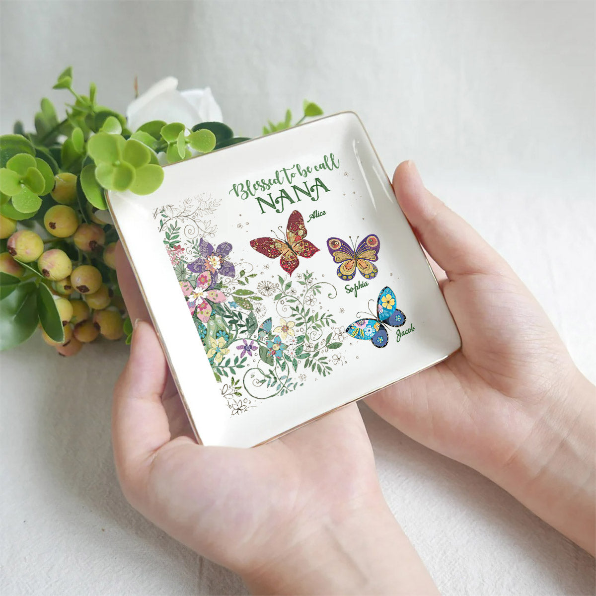 Blessed To Be Call - Personalized Mother's Day Grandma Jewelry Dish