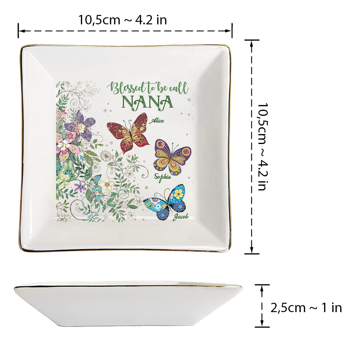 Blessed To Be Call - Personalized Mother's Day Grandma Jewelry Dish