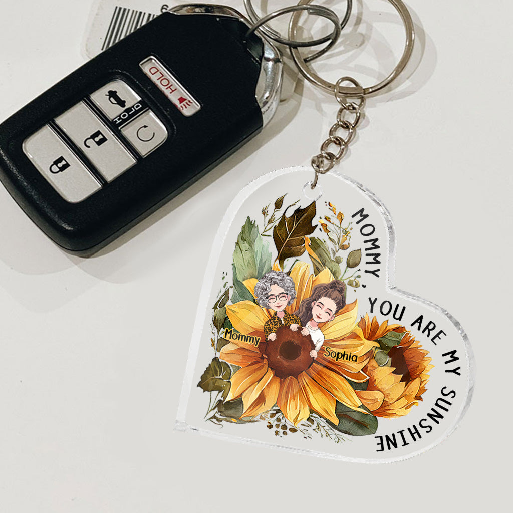 Mom You Are My Sunshine - Personalized Mother Transparent Keychain