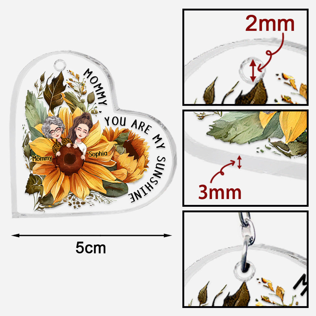 Mom You Are My Sunshine - Personalized Mother Transparent Keychain