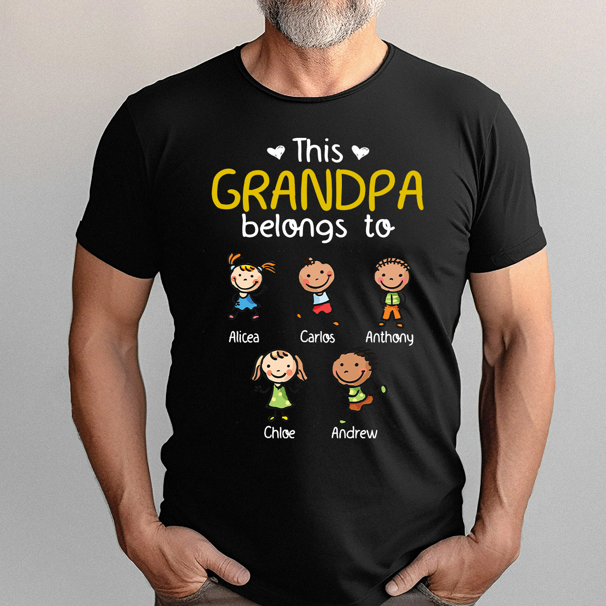 This Grandpa Grandma Belongs to - Personalized Father T-shirt and Hoodie