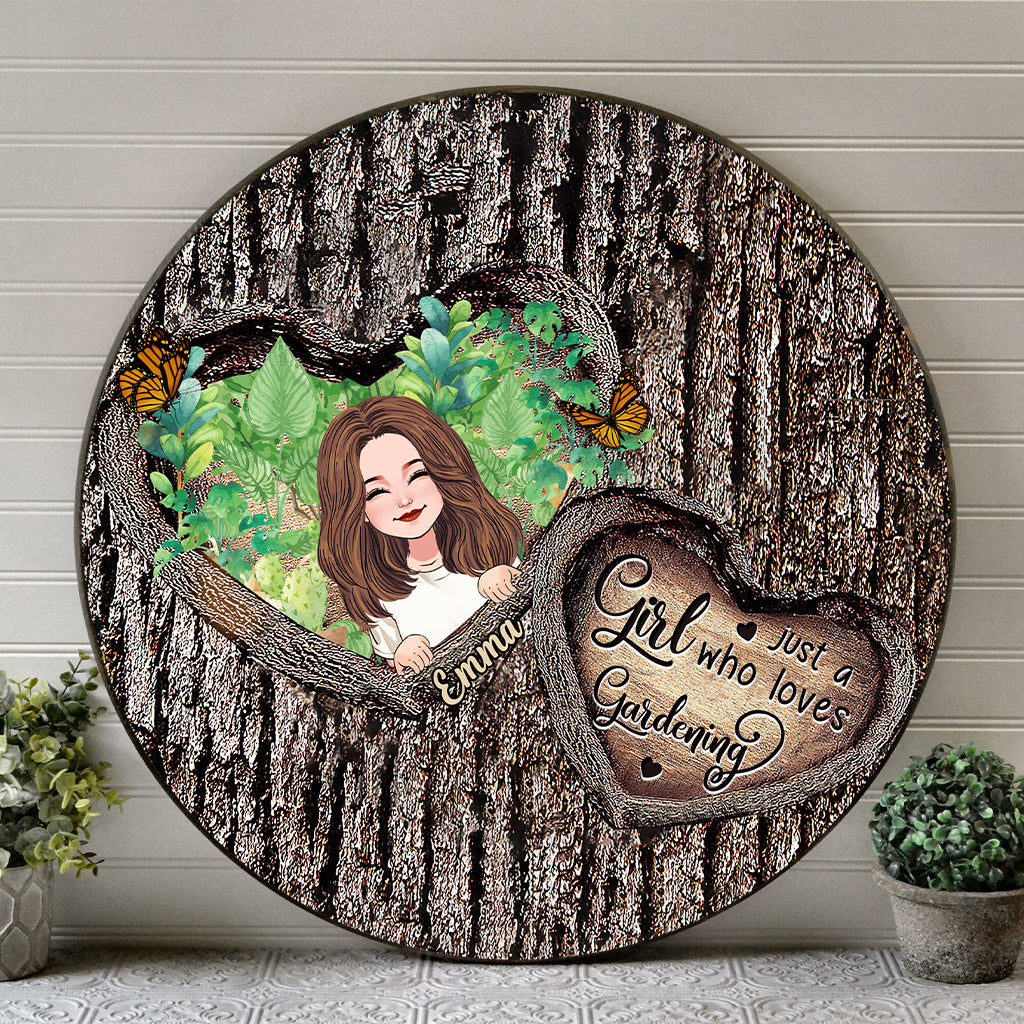 Into The Garden I Go - Personalized Gardening Round Wood Sign