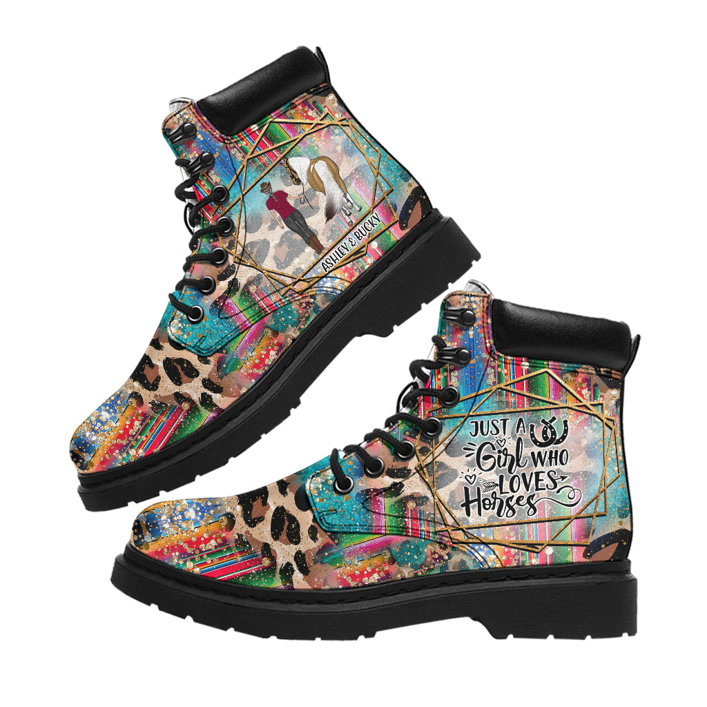 scl1 -Just A Girl Who Loves Horse - Personalized Horse All season boots