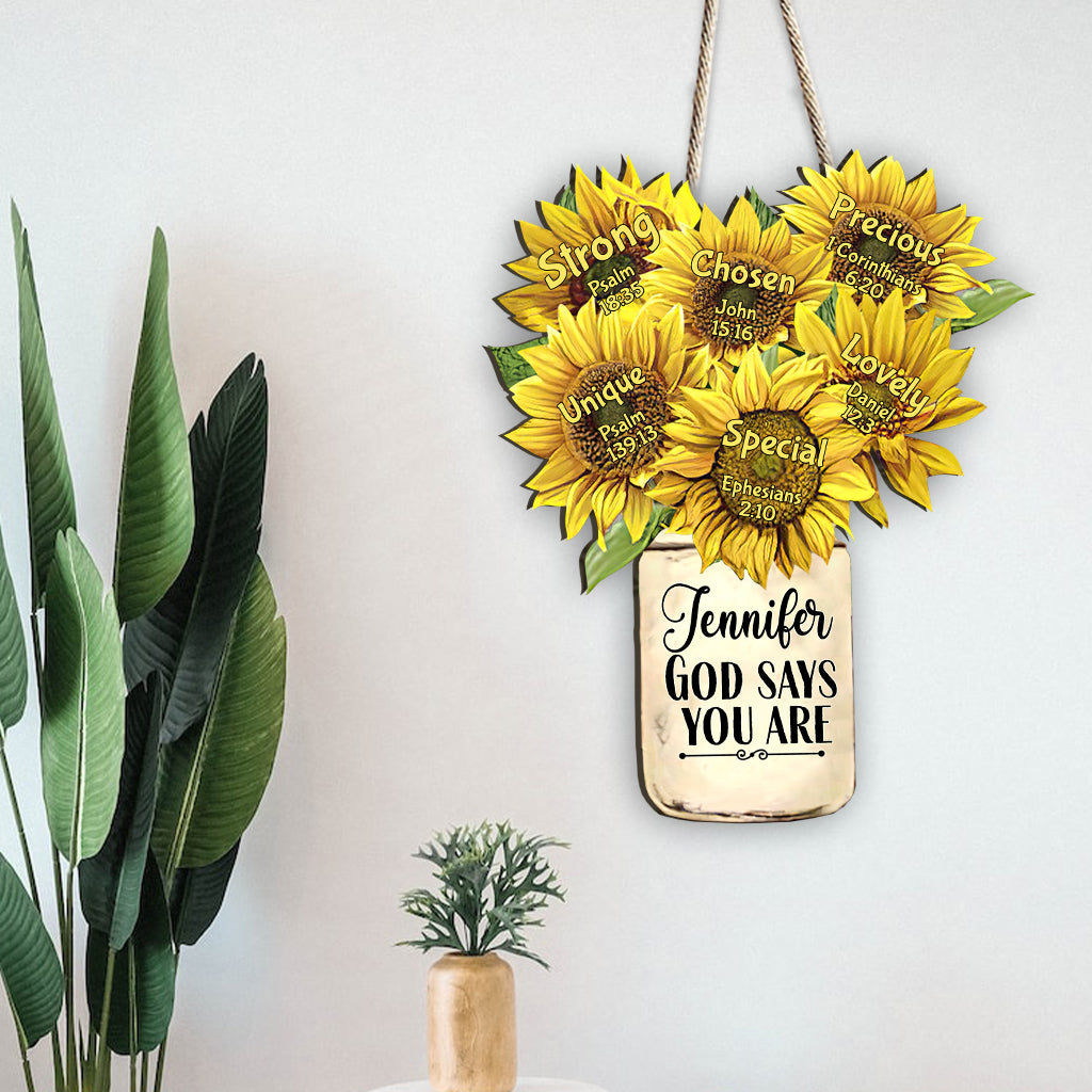 God Says You Are - Personalized Gardening Wood Sign
