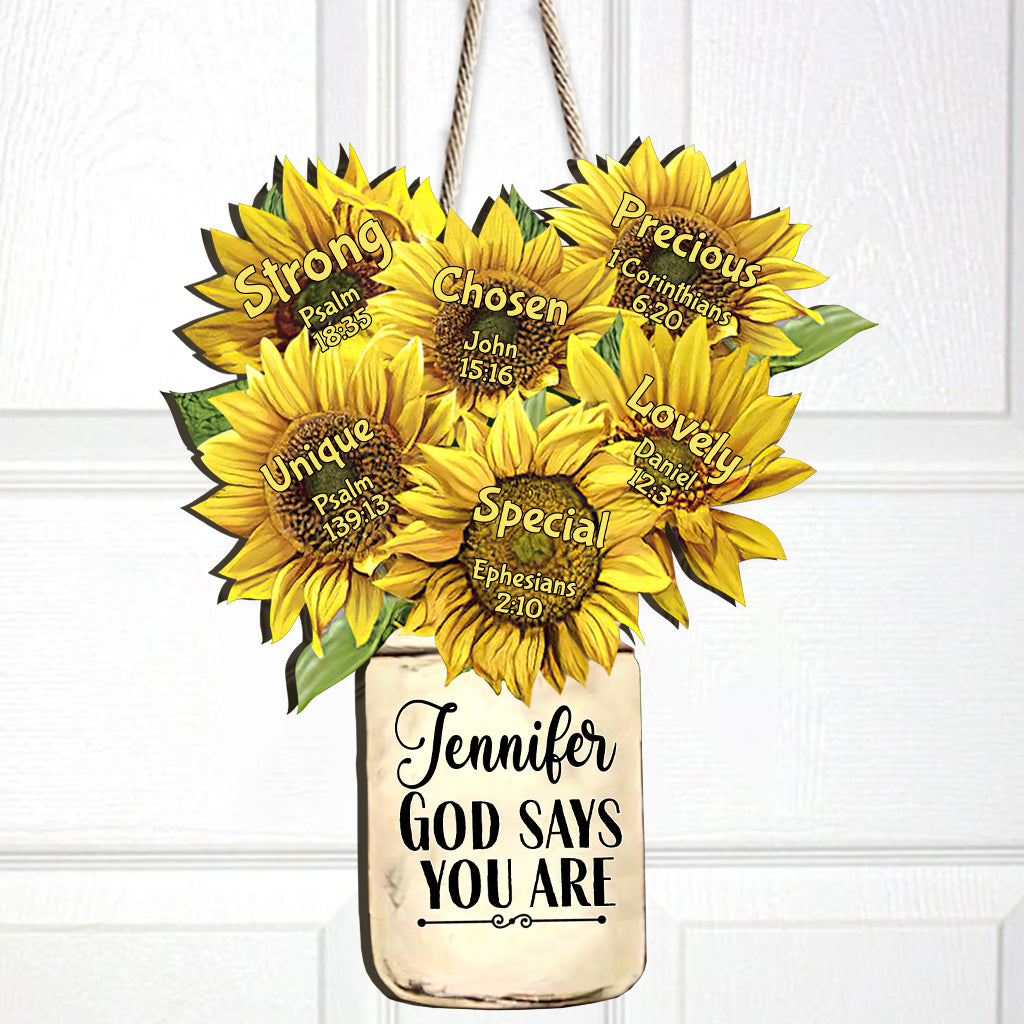 God Says You Are - Personalized Gardening Wood Sign