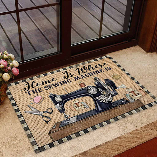 Home Is Where The Sewing Machine Is - Sewing Doormat
