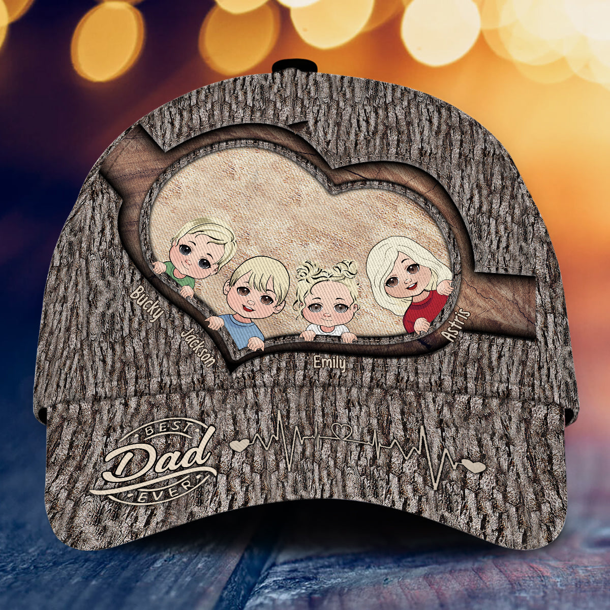 Whenever You Touch This Heart - Gift for dad, grandma, grandpa, mom, uncle, aunt, brother, sister - Personalized Classic Cap