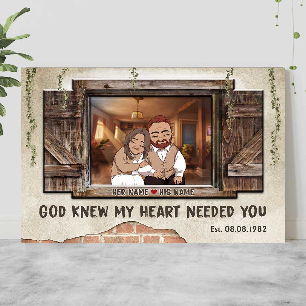 God Knew My Heart Needed You - Personalized Couple Poster