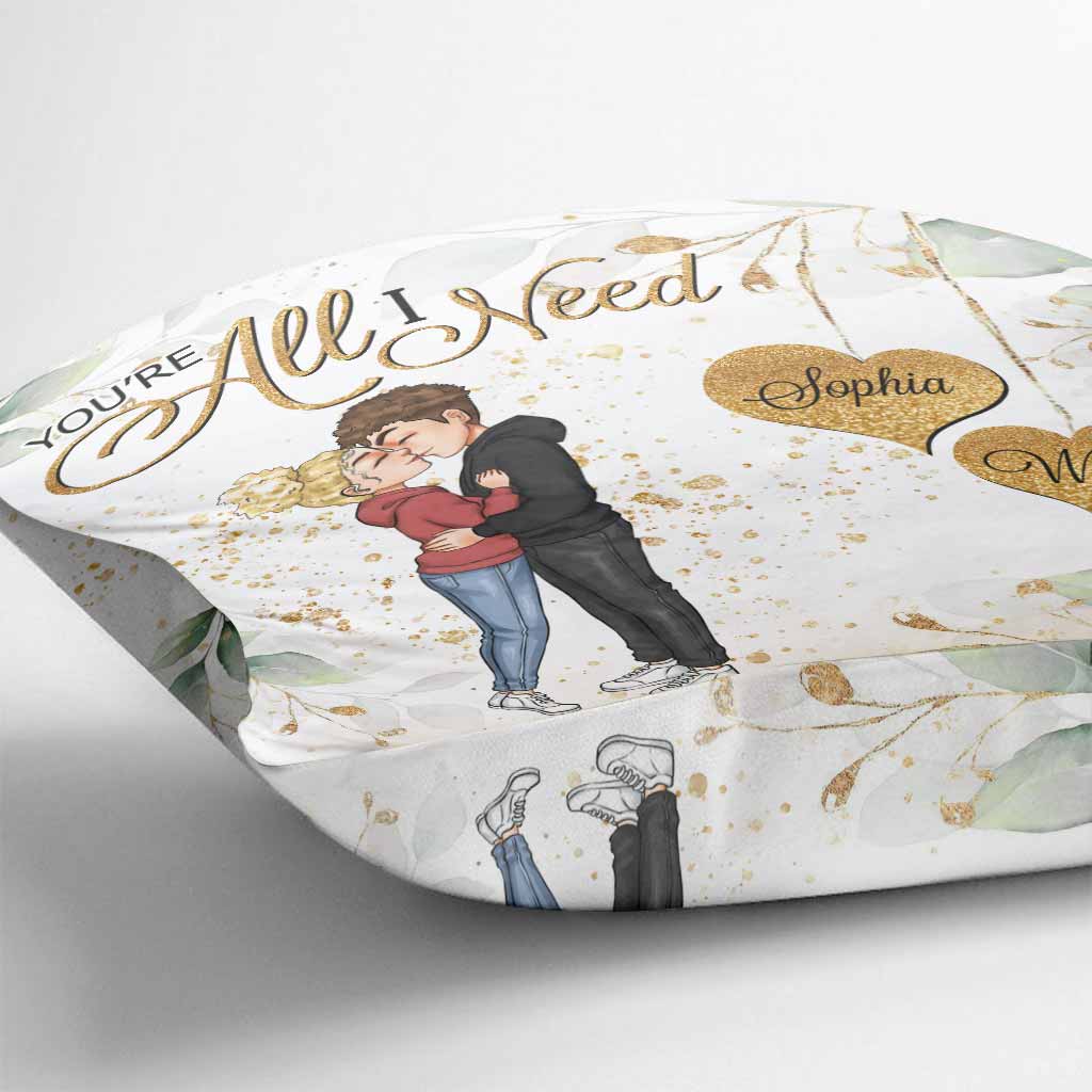 You're All I Need - Personalized Couple Throw Pillow