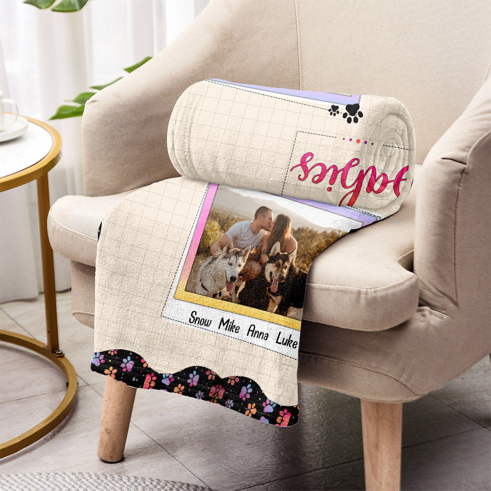 You & Me And The Fur Babies - Personalized Couple Blanket