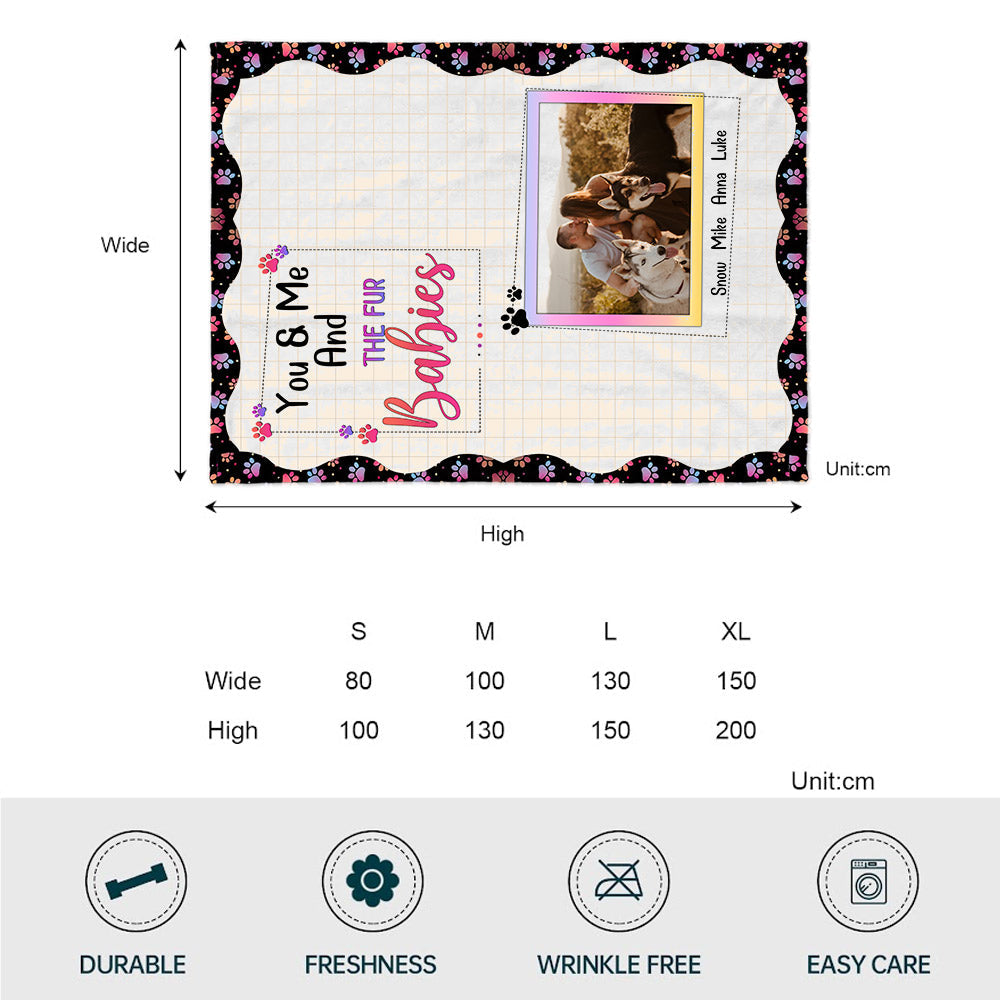 You & Me And The Fur Babies - Personalized Couple Blanket
