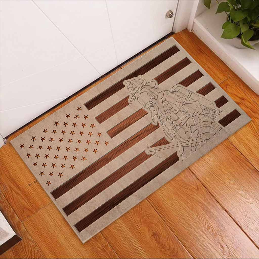 Proud American Firefighter Doormat