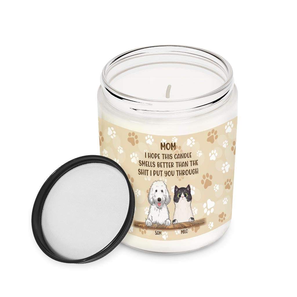 Cat Mom Cat Dad Funny Gift - Personalized Mother's Day Dog Candle