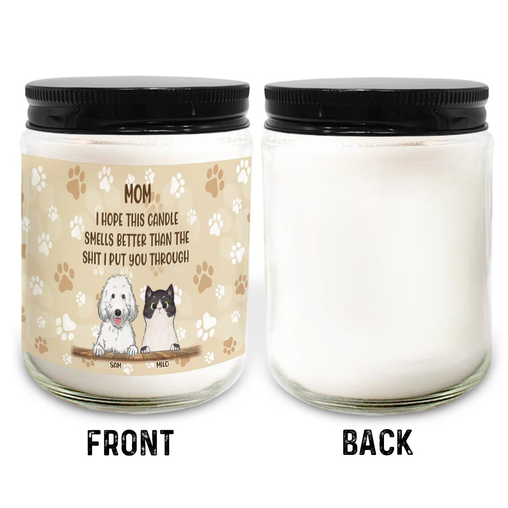 Cat Mom Cat Dad Funny Gift - Personalized Mother's Day Dog Candle